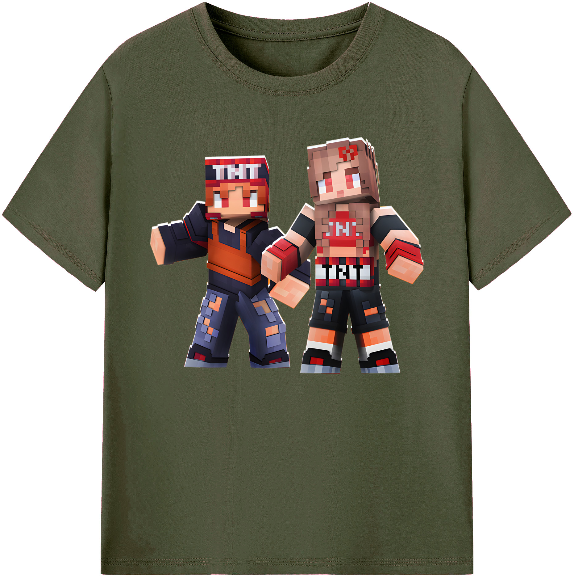 （画像用） マインクラフト ブロックの世界 Minecraft MC Block world 綿100％ メンズ半袖Tシャツ｜肌触りやわらか＆通気性